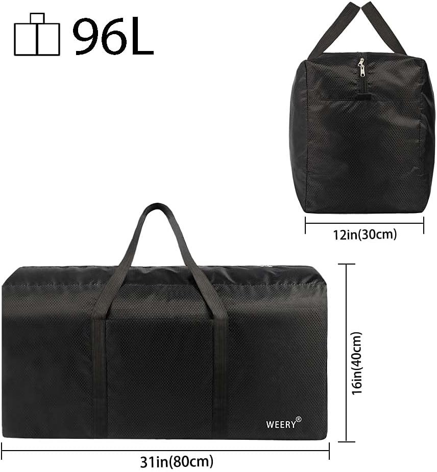 Extra Large Duffle Travel Bag 100L Storage Foldable Camping Black New