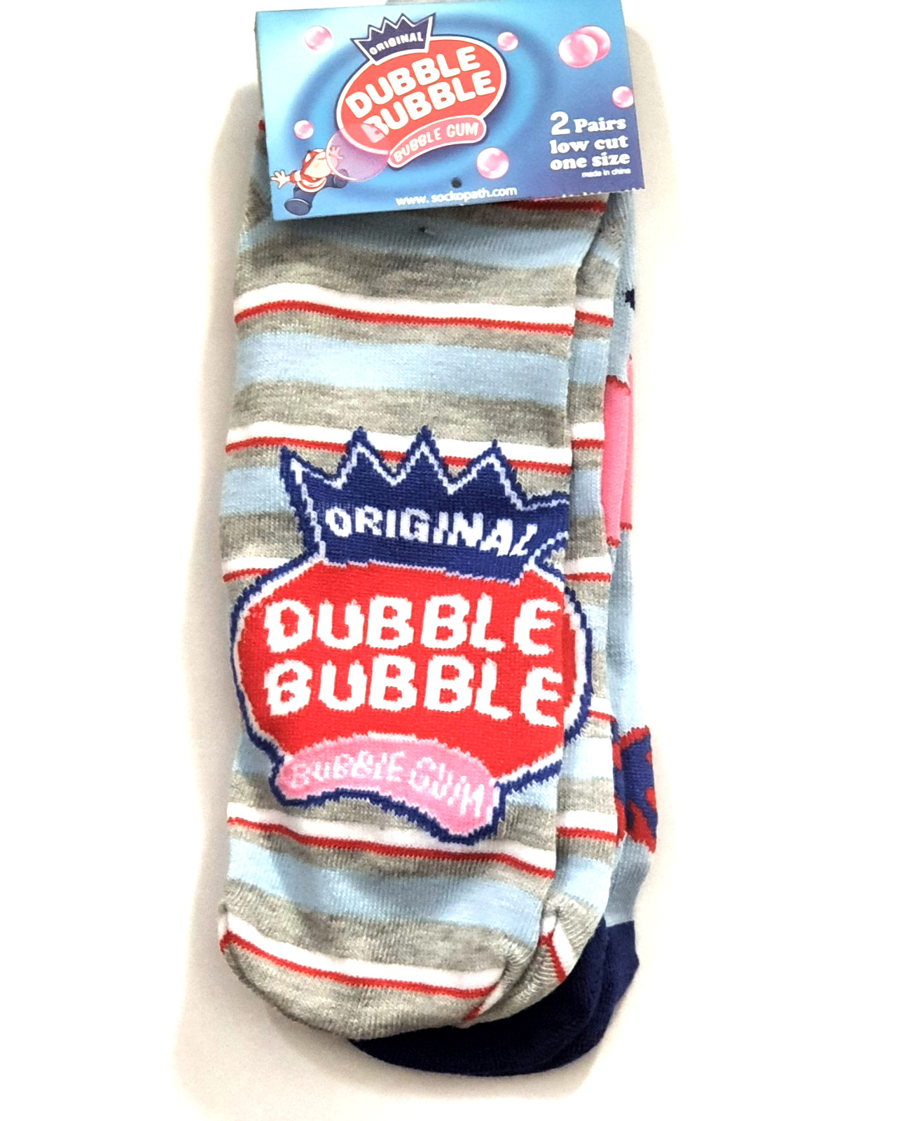 DUBBLE BUBBLE ANKLE SOCKS 2 PAIR ONE SIZE FIT MOST Unisex NEW!