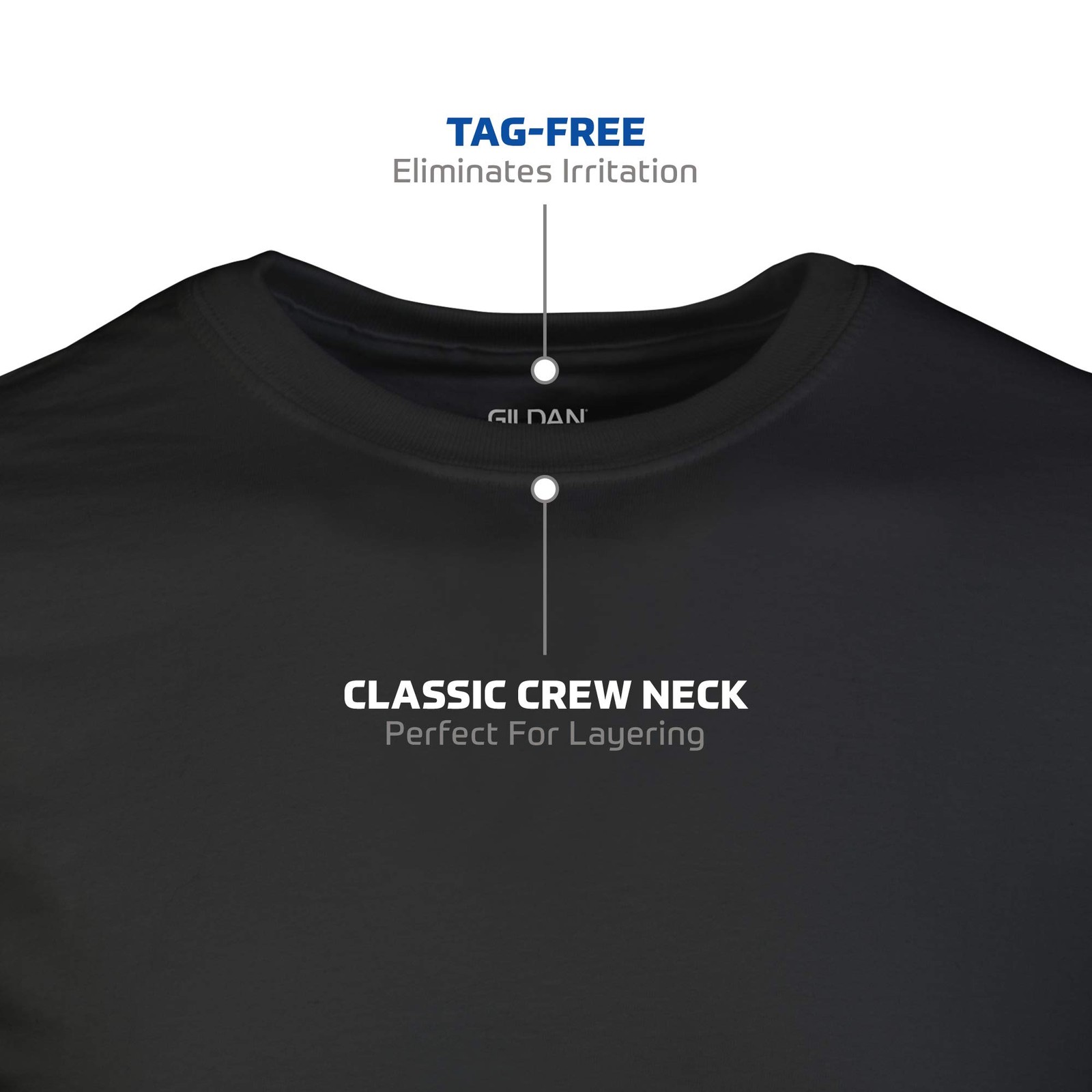 Camisetas Crew Para Hombre, Paquete Multiple, Estilo G1100, Negro/gris Depor…