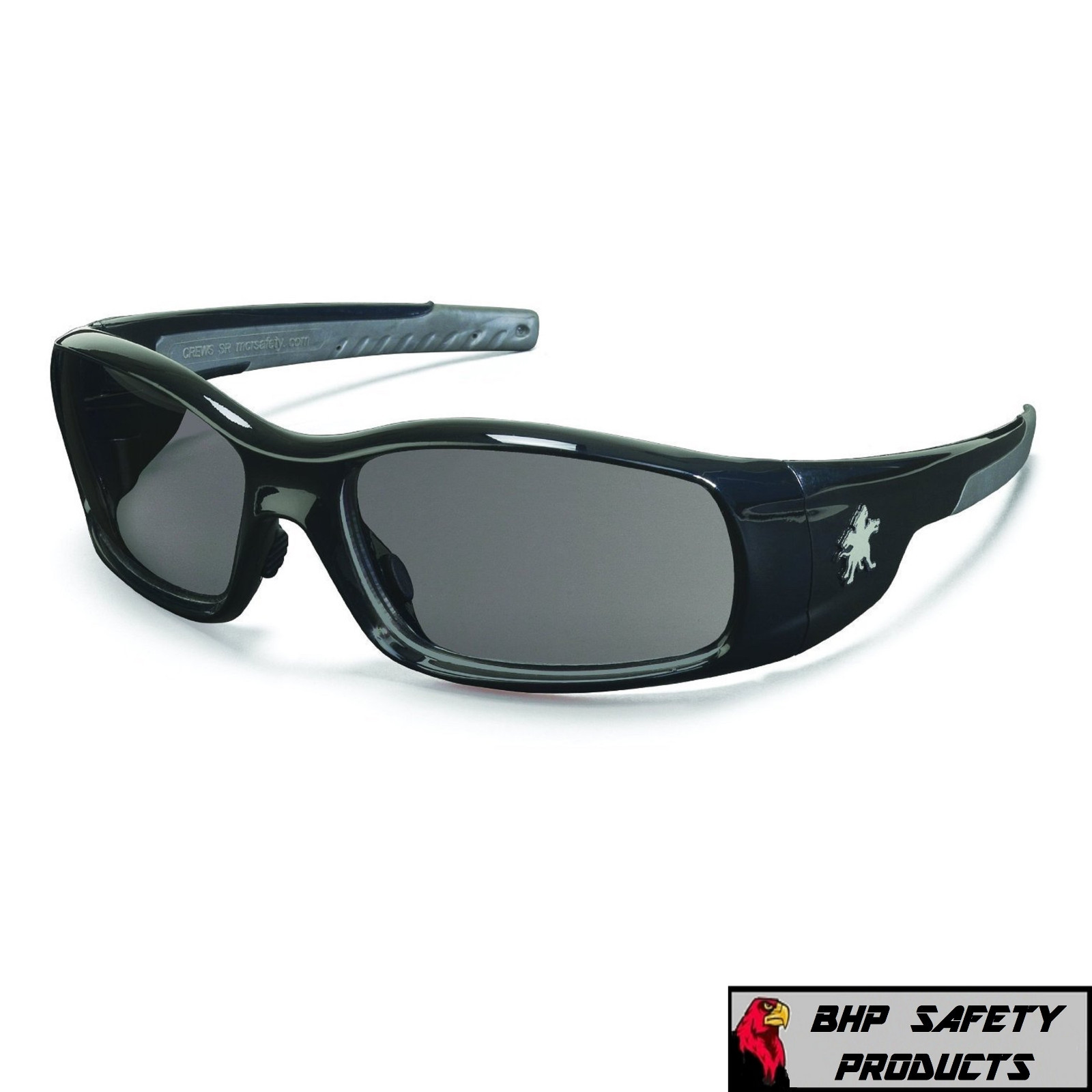 MCR CREWS SWAGGER SAFETY GLASSES SR112 BLACK FRAME/GRAY LENS SUNGLASSES SPORTY