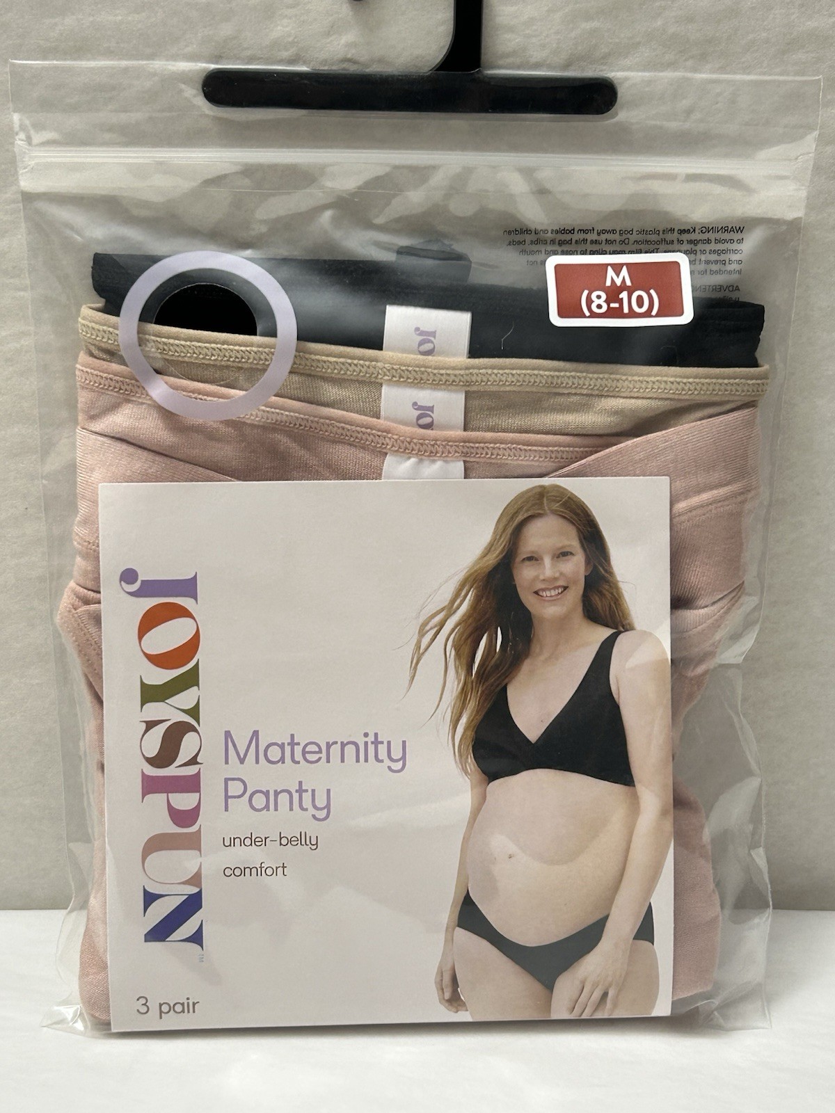 New JOYSPUN Maternity Under Belly Panty Underwear 3-Pair Size 8-10 MEDIUM (D14)