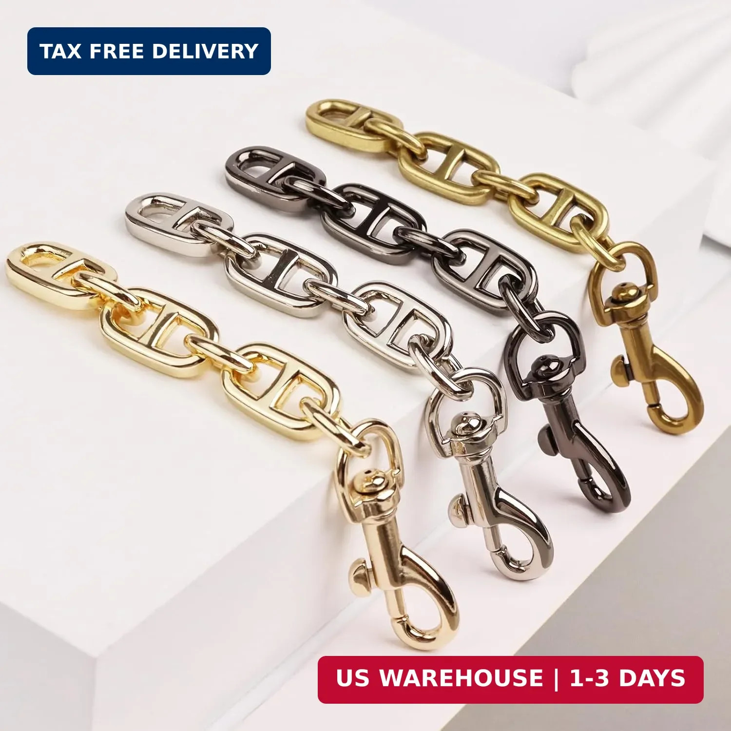Purse Strap Extender 2Pcs 4.7 Inch Bag Extender Chain for Shoulder Bag Metal Cha
