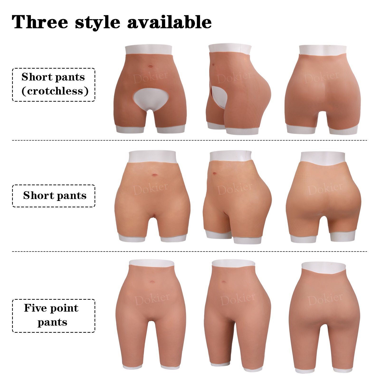Dokier Silicone Hip Shaping Pants Panties Hip Buttock Enhancer Butt Lifting Pant