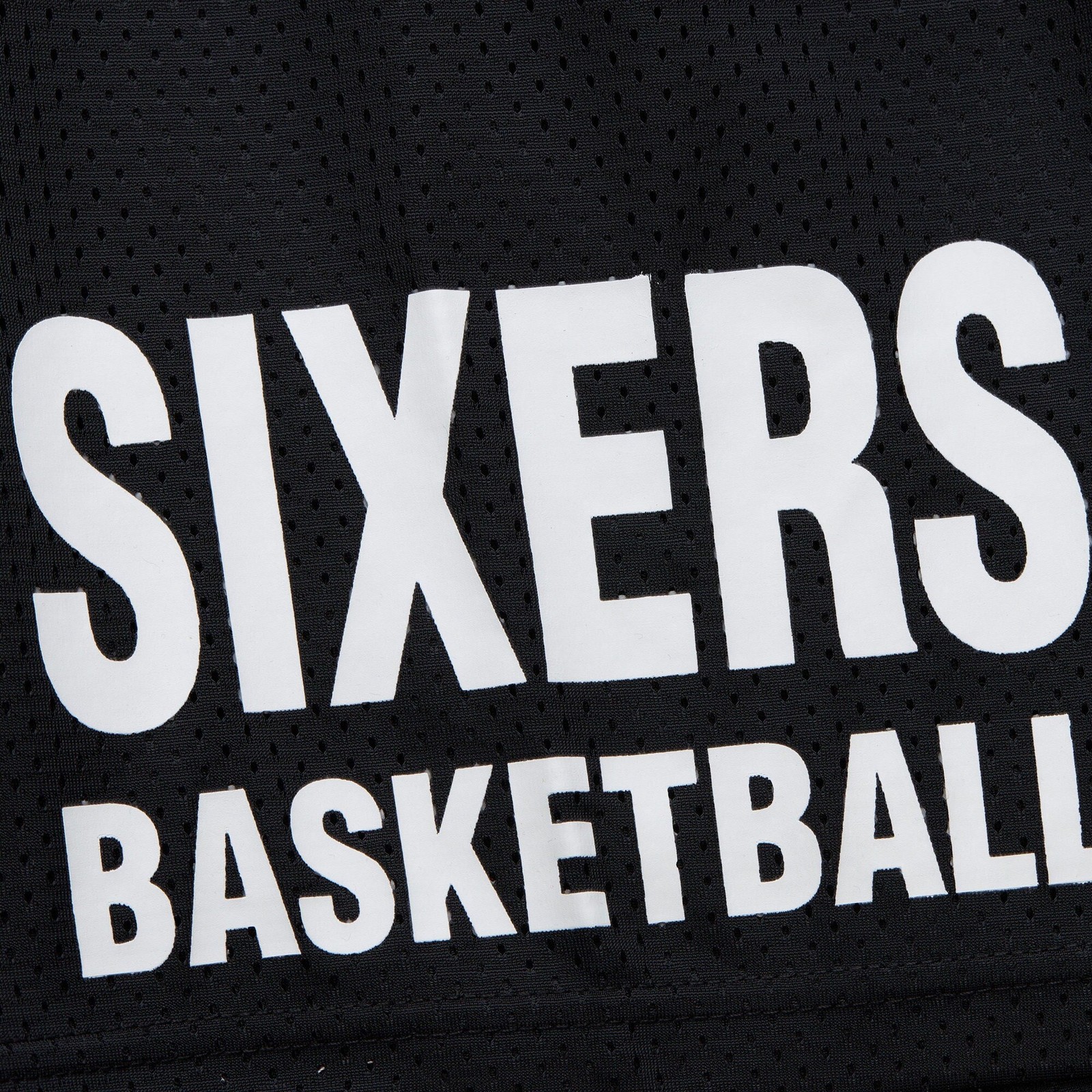 MENS MITCHELL & NESS NBA GAMEDAY MESH 7IN SHORTS VINTAGE LOGO 76ERS