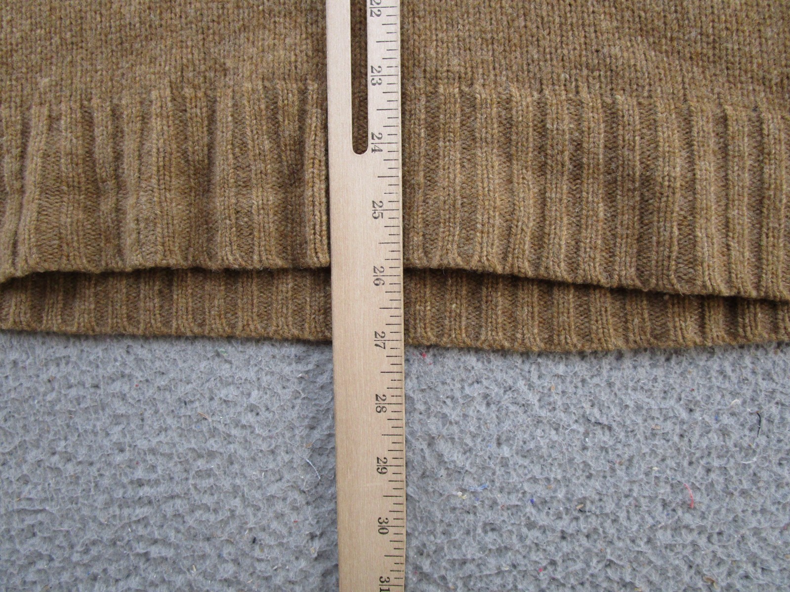 Rugby Ralph Lauren Beige Wool Shawl Collar Sweater Elbow Patches Mens L READ