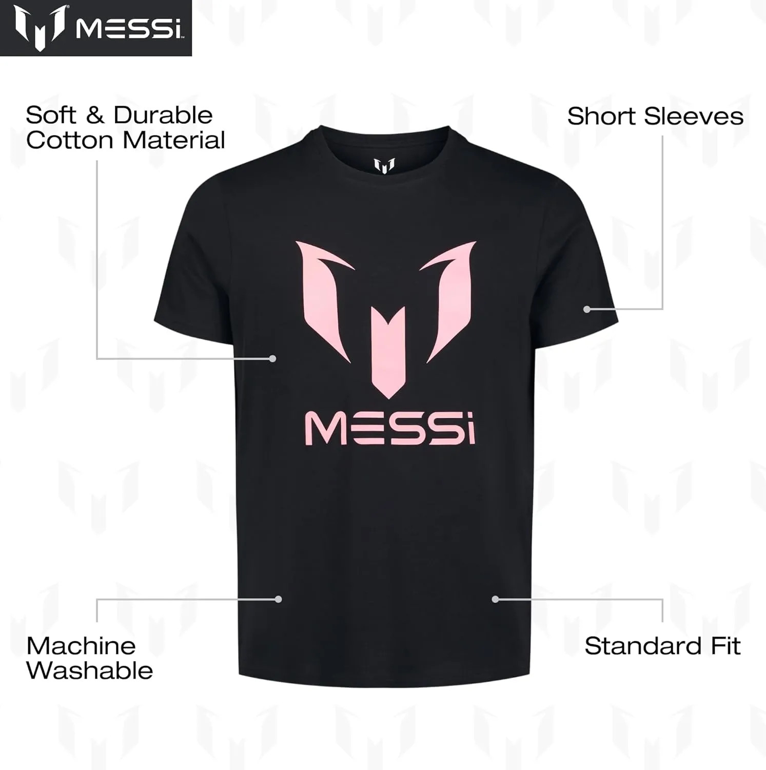 Messi Men’s Wingstar Logo T-Shirt Short Sleeve Graphic Tee Standard Fit
