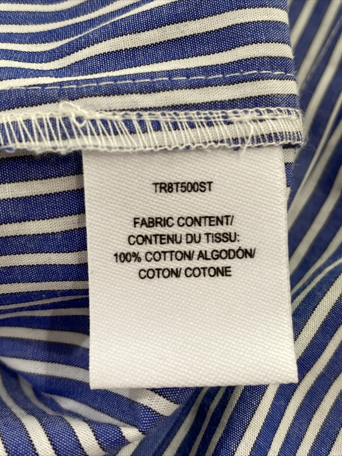 DEREK LAM 10 Crosby Blue Striped Front Tie Poplin Dress Size 8 Coastal NWT $395