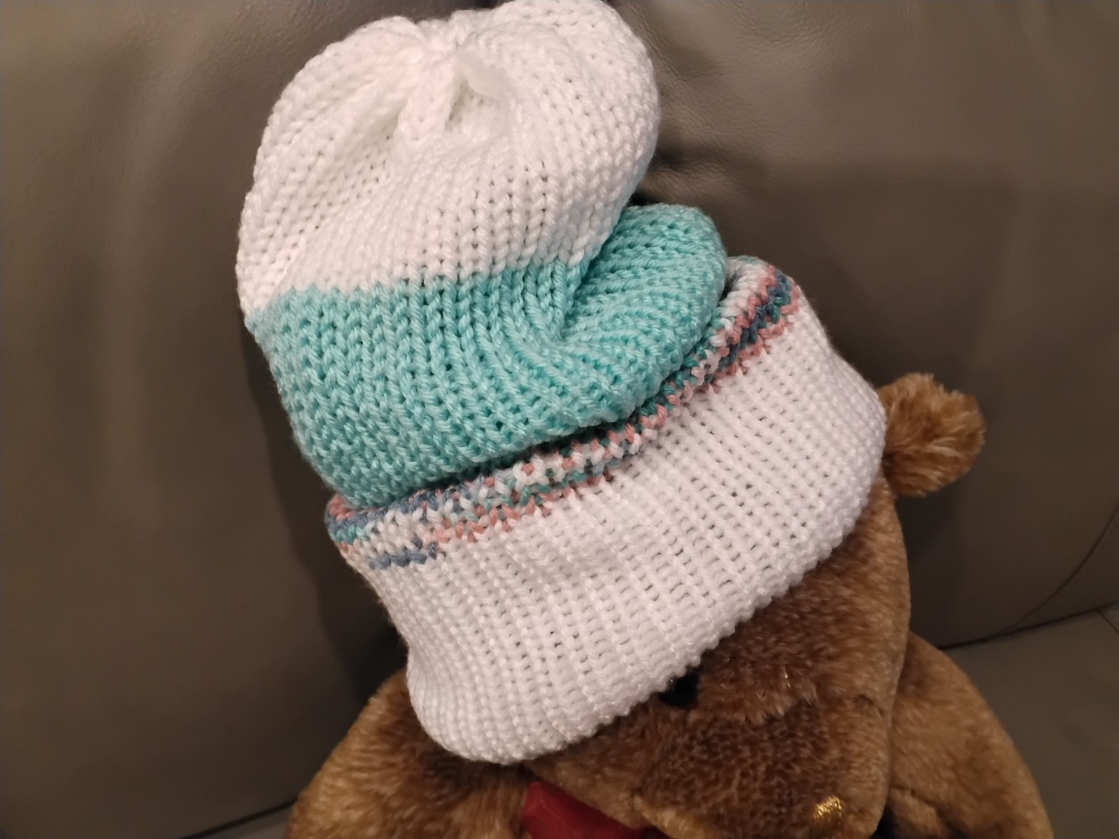 Warm Winter Reversible 2-layer Slouch Hat Beanie Turquoise, Pink, L, One Size