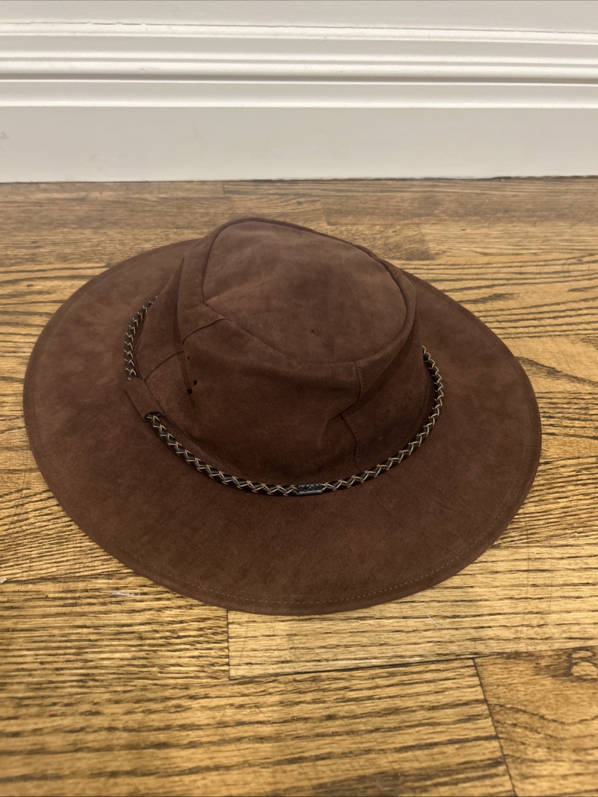 Kakadu Australian Made Genuine Kangaroo Leather Outback Hat Sz Large Brown NEW