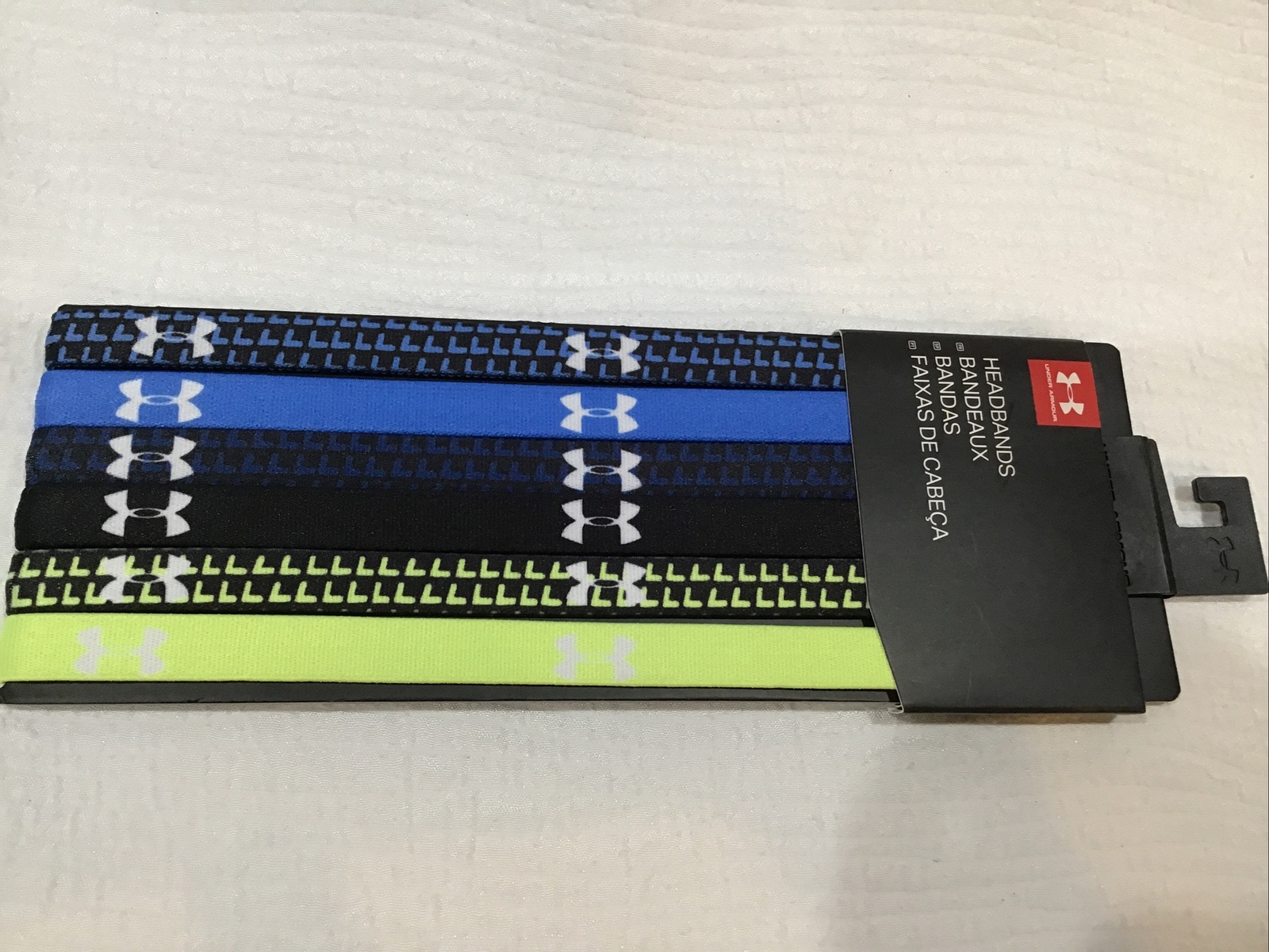 New Under Armour 6-pack Headbands Blue/Black/Neon Yellow/Multicolor!!