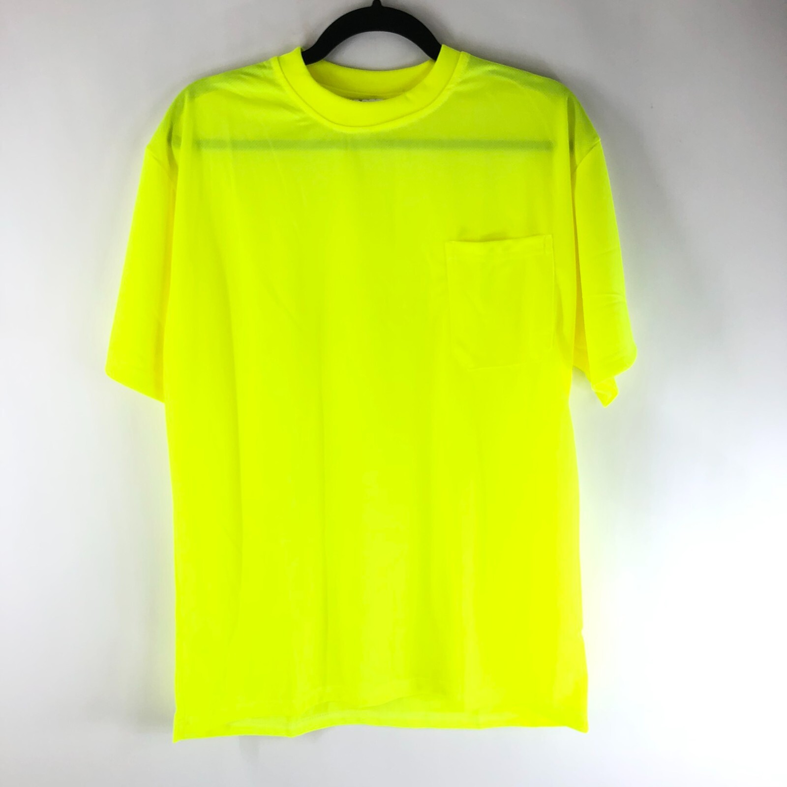 Jorestech Mens Safety Division T Shirt Short Sleeve Pocket Neon Yellow Size M