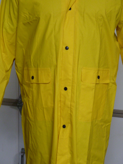 RIVER CITY PVC RAIN COAT, 200 SERIES, STYLE: 200C, YELLOW