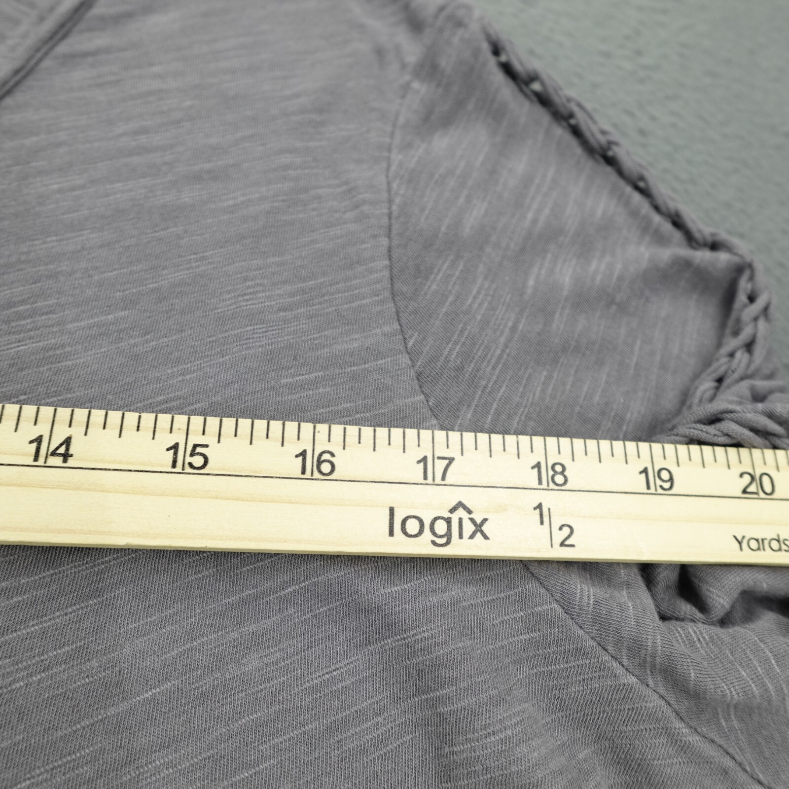 Cato Plus Sportswear Top Women’s Size 8/20W Gray Long Sleeve Bow Front NWT!