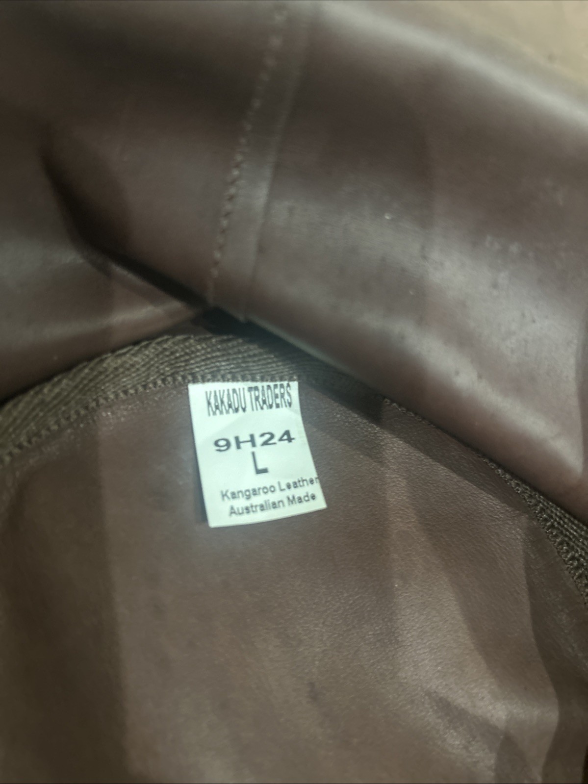 Kakadu Australian Made Genuine Kangaroo Leather Outback Hat Sz Large Brown NEW