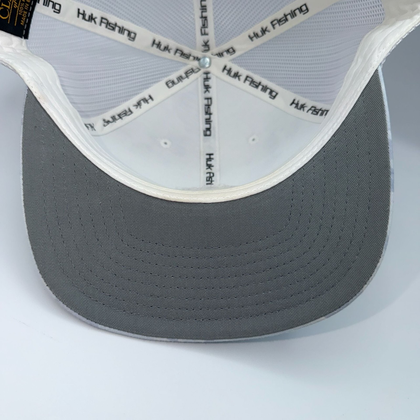 Huk Fishing Performance Mesh Trucker Snapback Hat in Blue Camo