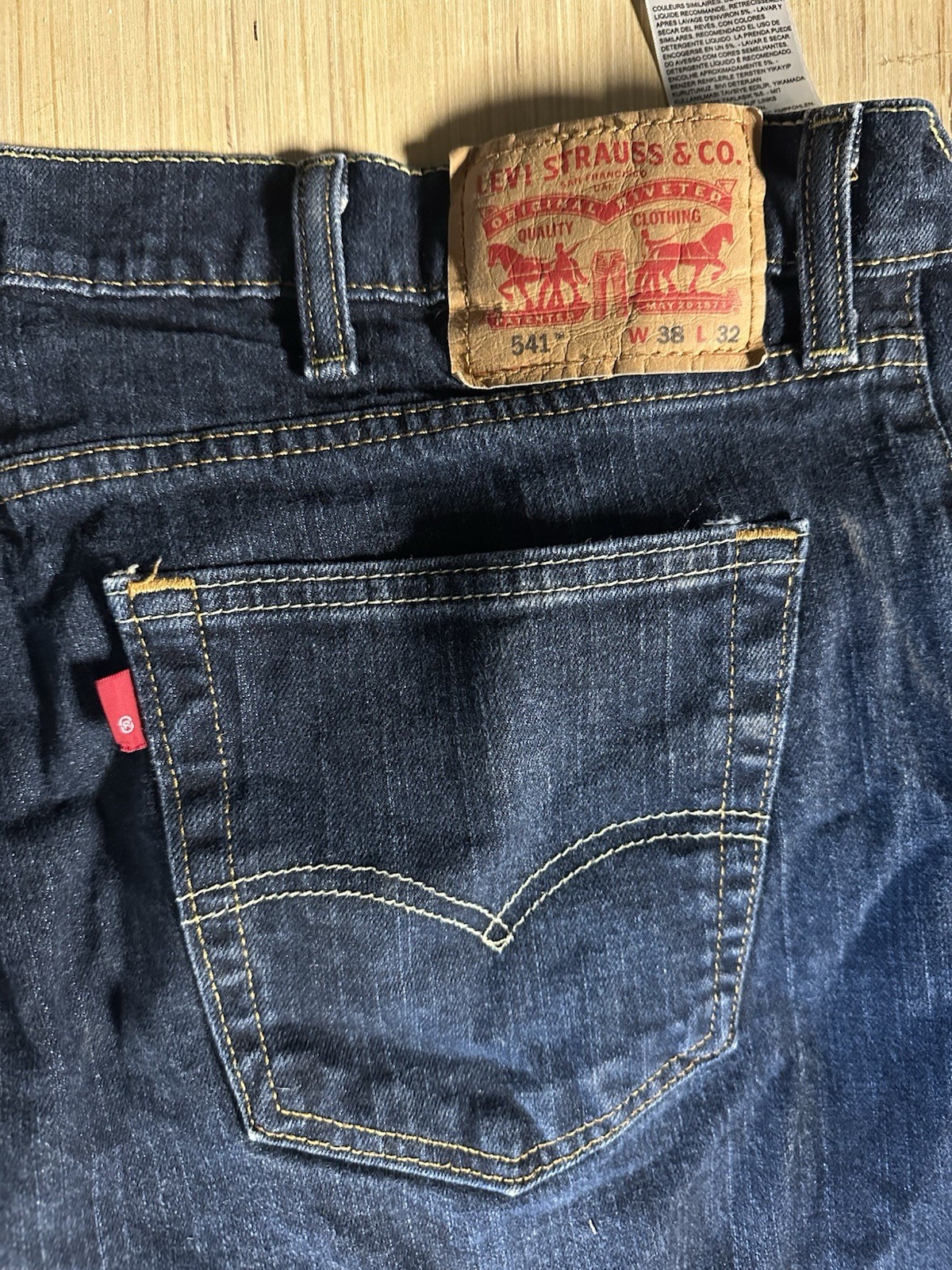 Levi’s Men’s 500 Series Athletic Fit Tapered Dark Wash Blue Denim Jeans