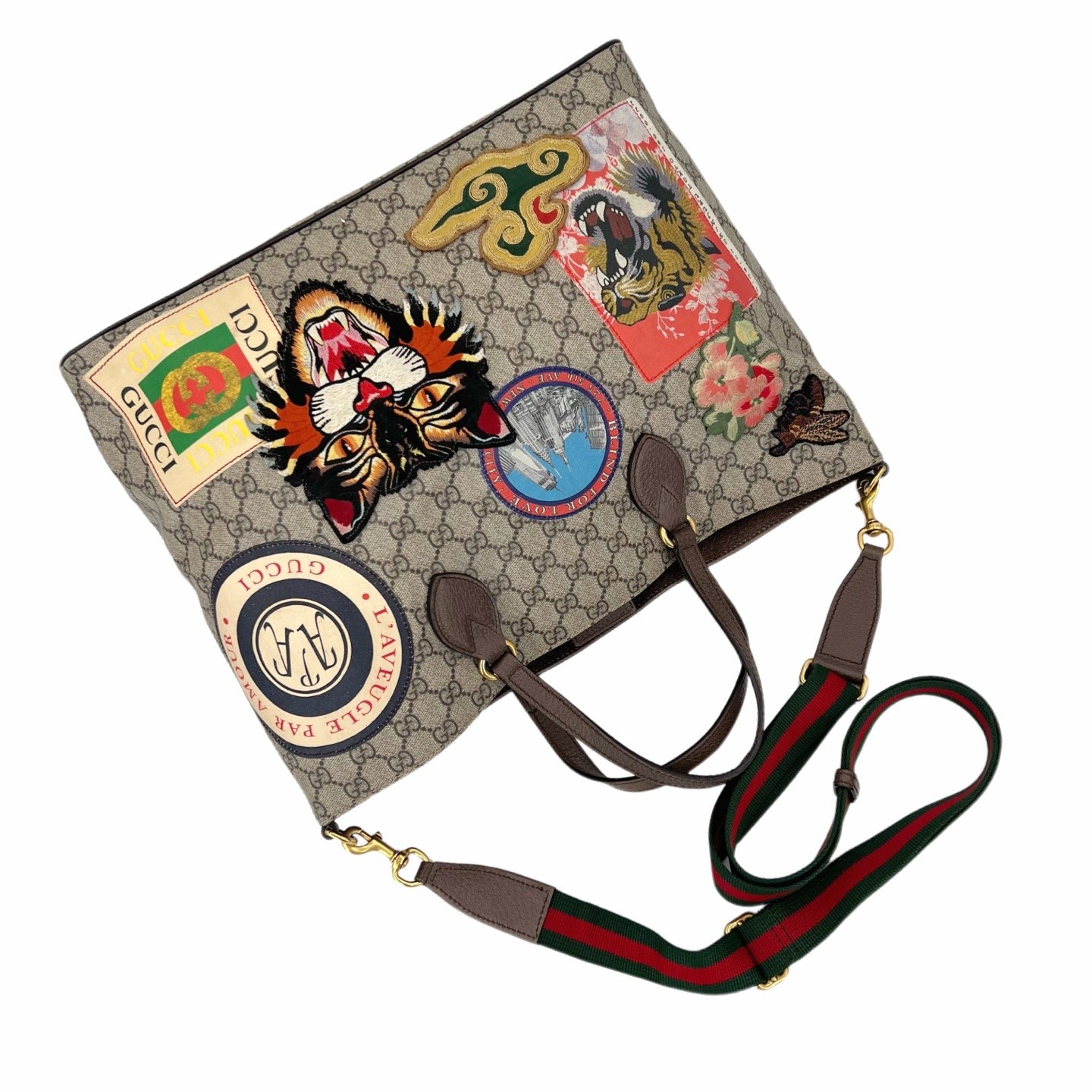 Gucci Soft GG Supreme Monogram Courrier Medium Crossboy Tote