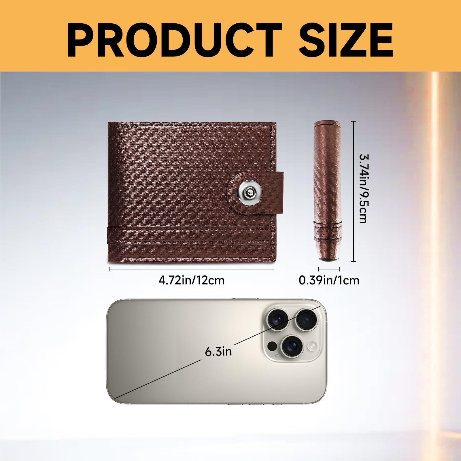 AfitLulu Slim Wallet for Men, PU Leather Bifold 4.7*3.9*0.6 inches, Coffee