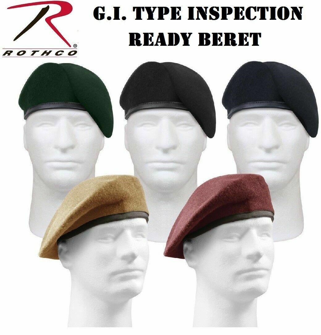 Inspection Ready Wool Beret – Military French Cap Beanie – Various Colors