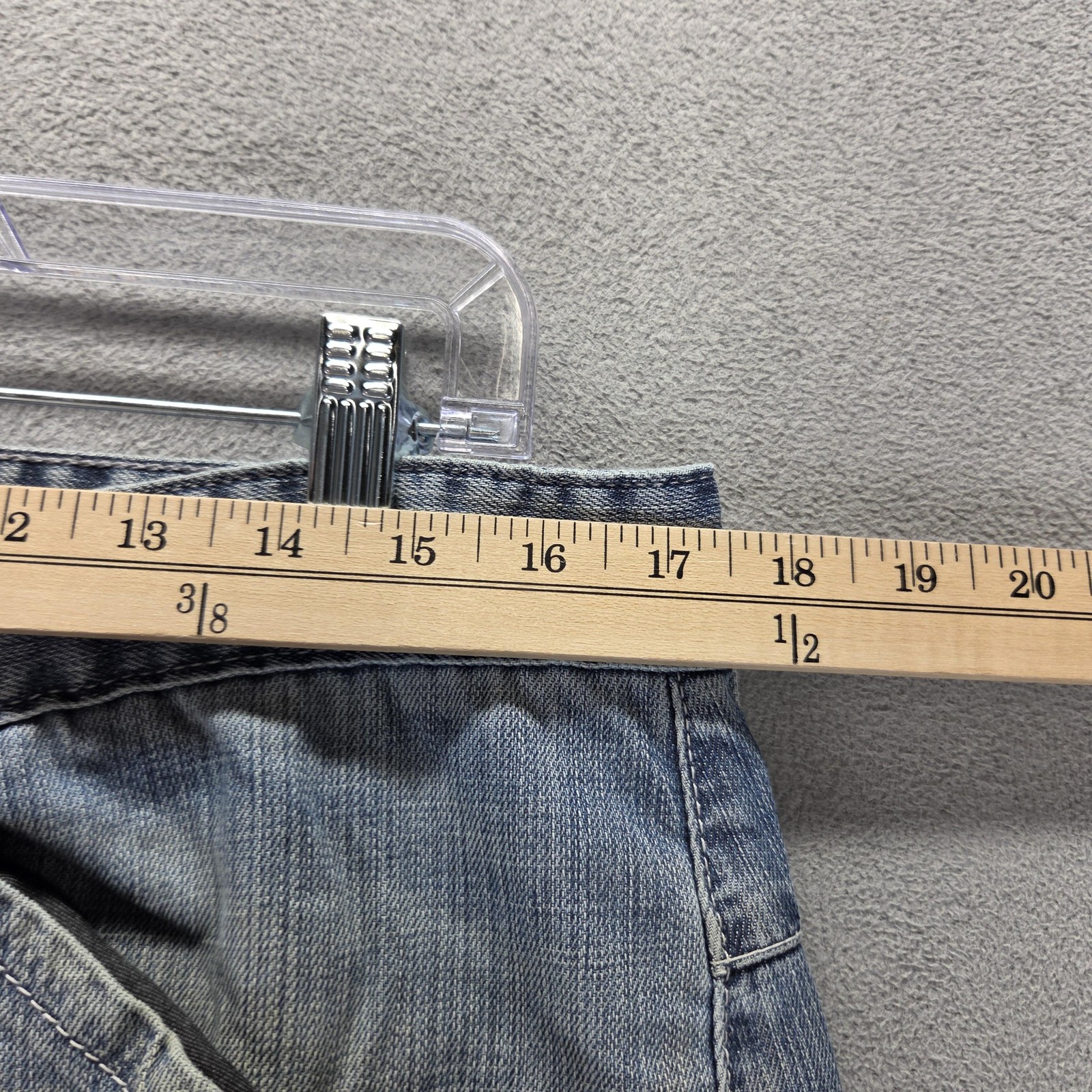 VTG Levis Engineered Jeans Mens Blue Twisted Button Fly Altered Hem Fits 34×32