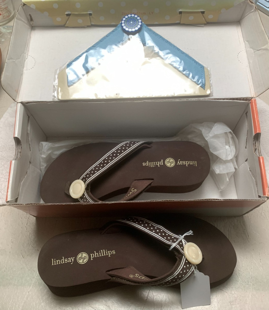 Lindsay Phillips Switchflops Flip Flop Brown ,White Polka Dot/ Taylor/ UK 3 US 6