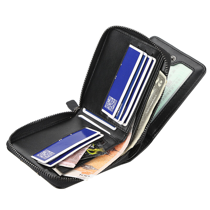 Baellerry Men’s PU Leather Zipper Wallet Multi Card Holder Purse With Coin Bags