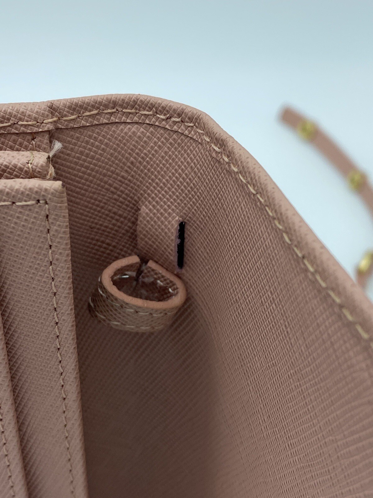 Prada Saffiano Leather Muted Pink Bifold Wallet With Crossbody Strap