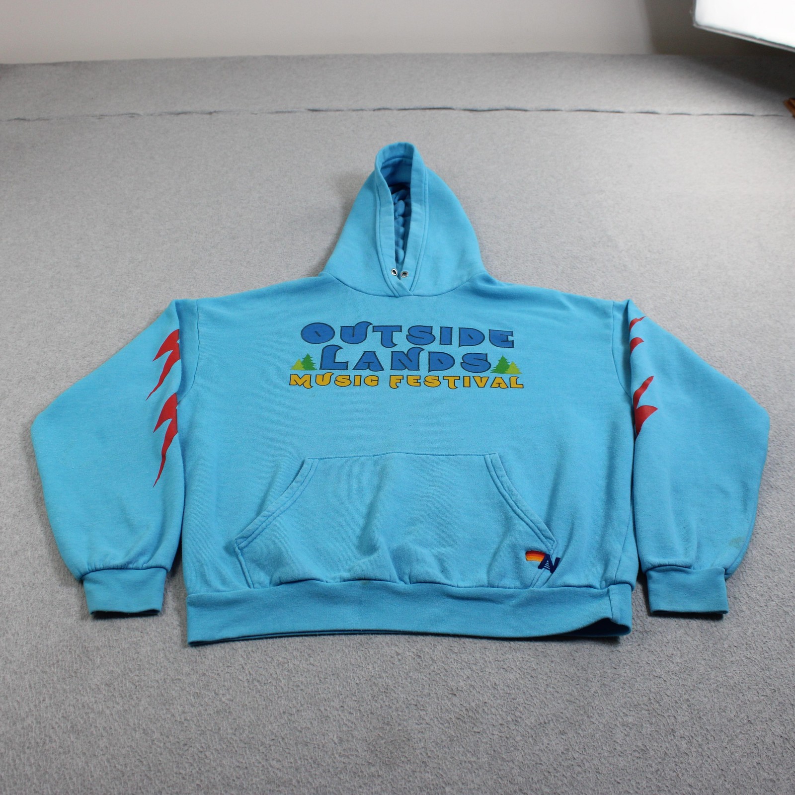 Aviator Nation Hoodie Sweatpants Set Women XS Blue Outside Lands Music Festival