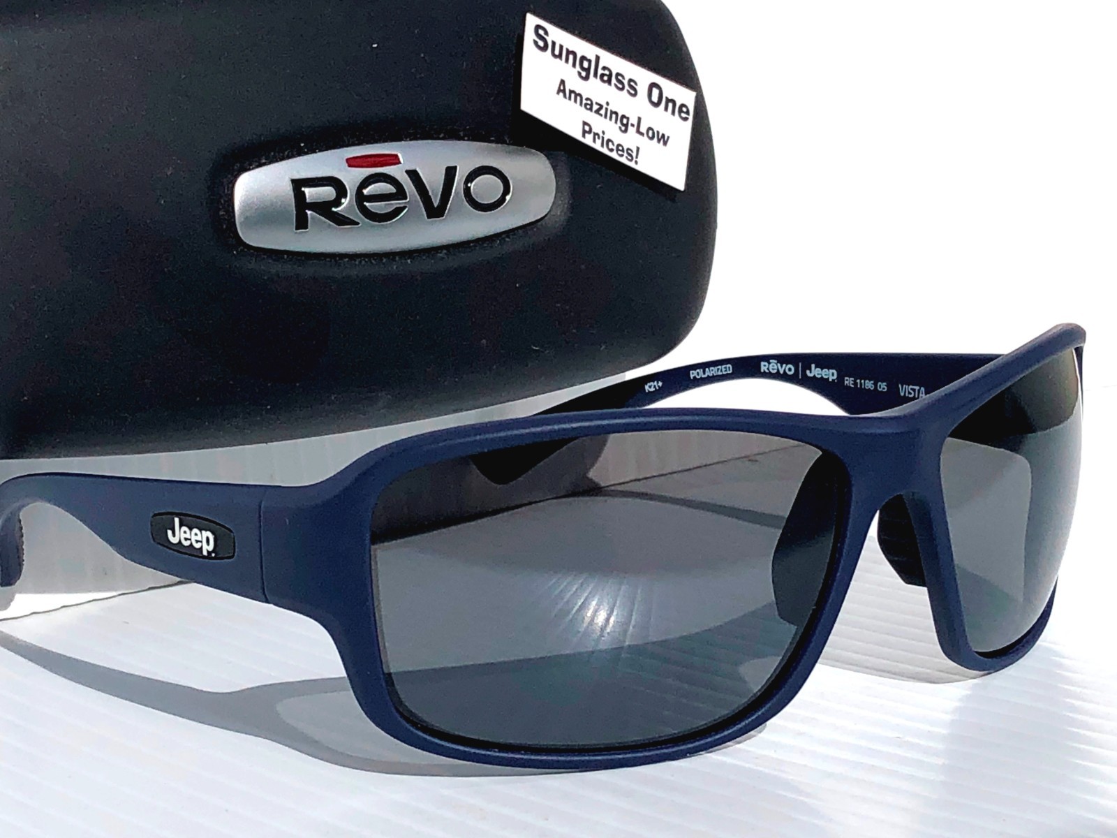 REVO VISTA Matte Blue Navy POLARIZED Grey Lens Sunglass 1186 05 GY