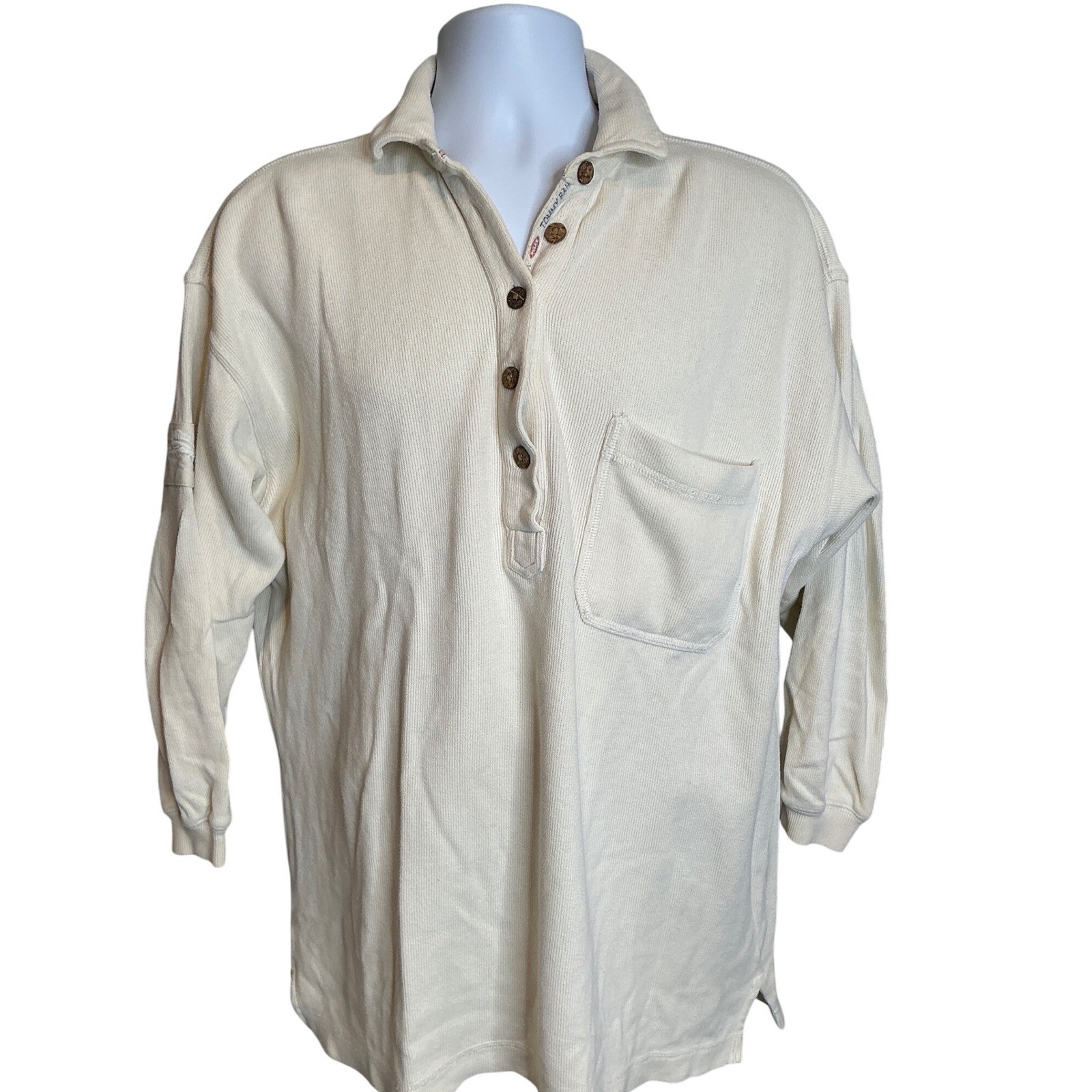 Tommy Bahama Men’s Beige Cotton Pullover Est Sz XL Soft Comfy Layers Weekends