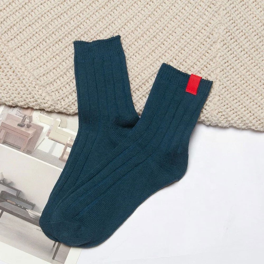 3 Pair Casual Crew Socks Cotton Bright Mix Random Solid Colors NEW