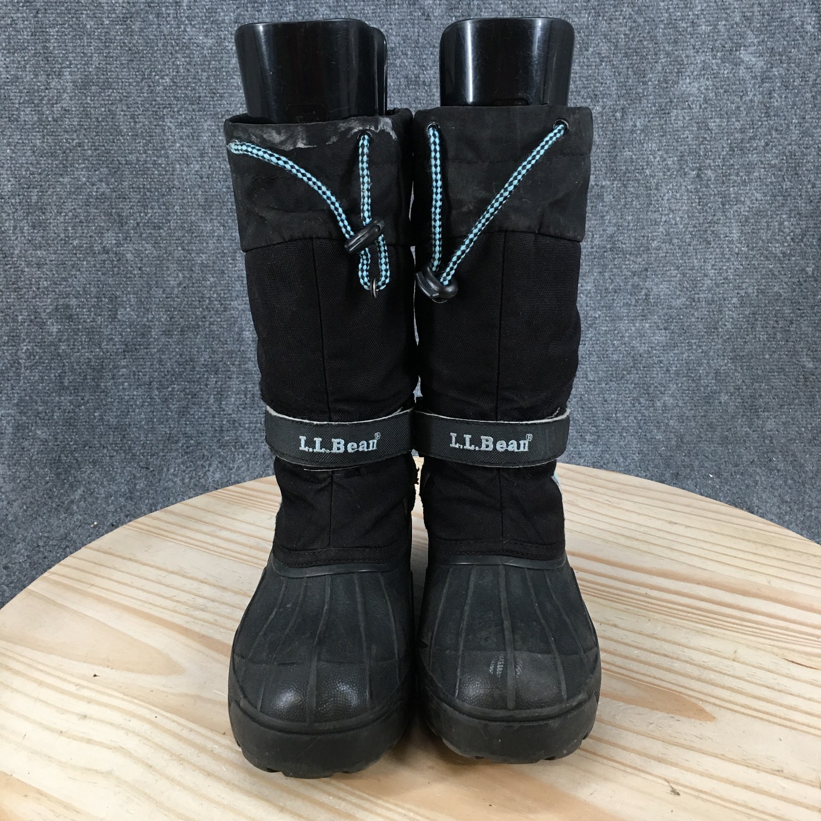 L.L. Bean Boot Children 4 Northwoods Snow Winter Hook-And-Loop Strap Black Blue