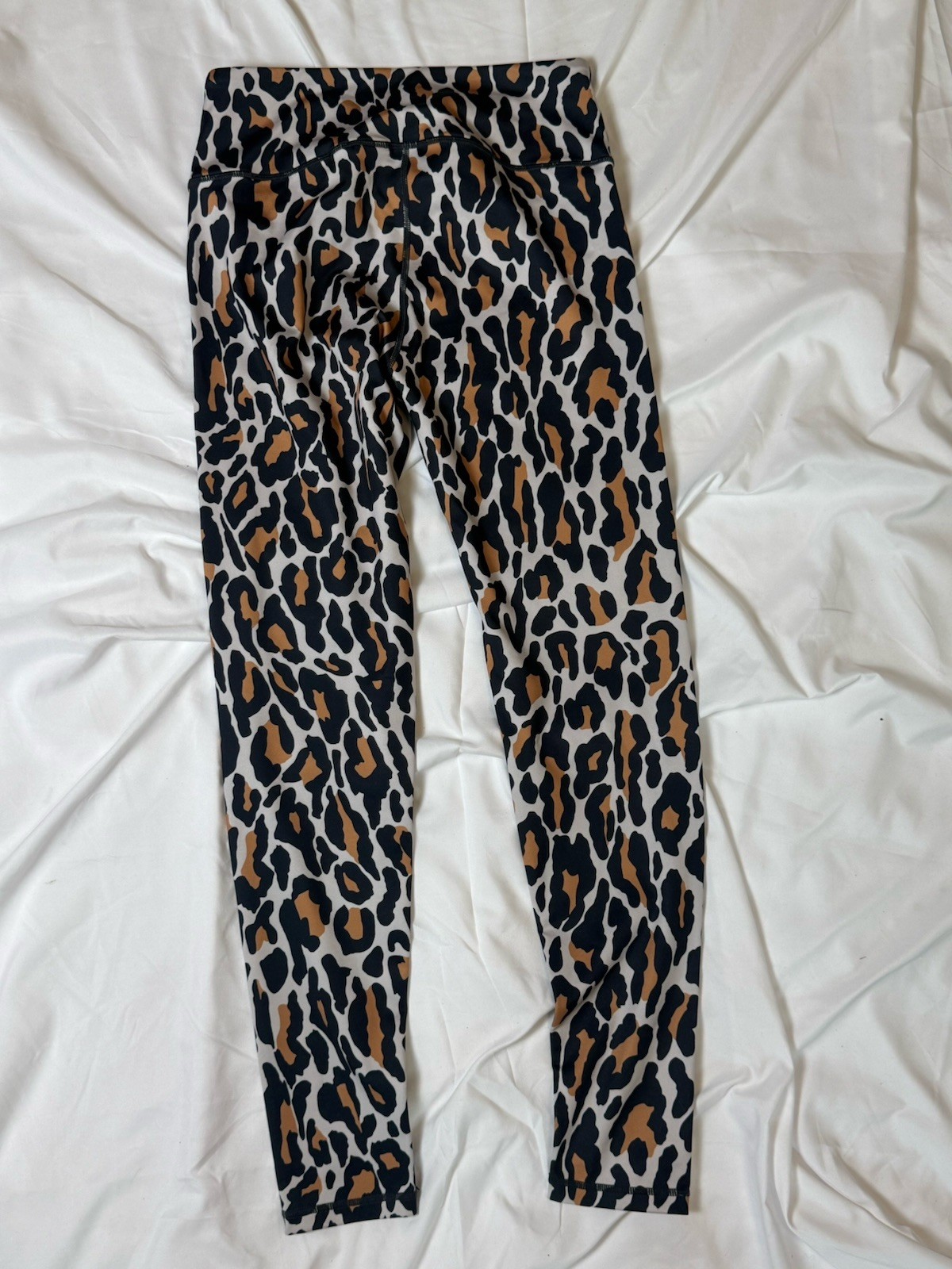 Leopard Print High Rise Ankle Yoga Leggings Stretch Elastic Waist M