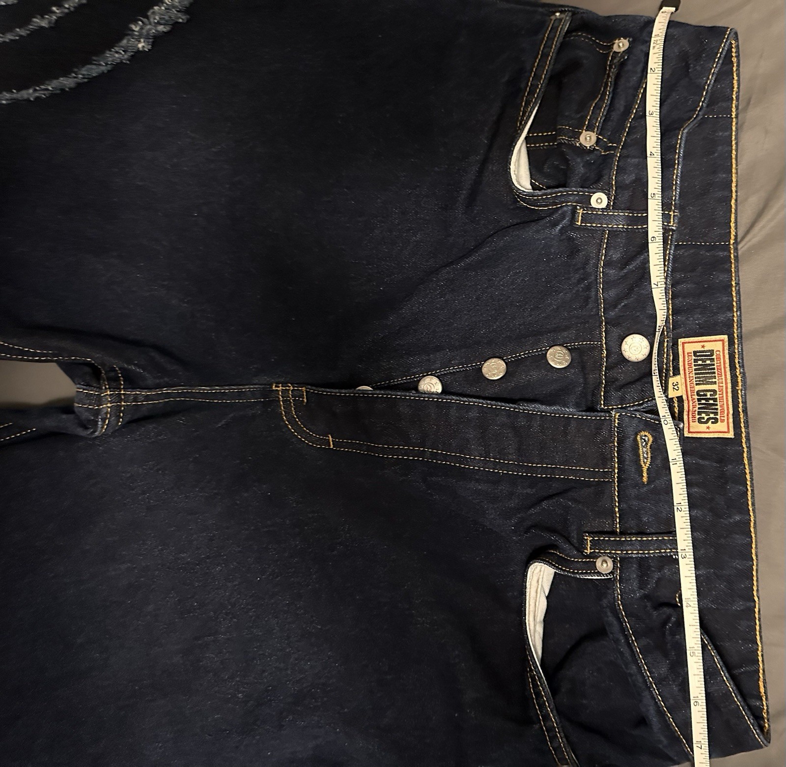 Corteiz Frayed Denim Baggy Jeans ‘Indigo