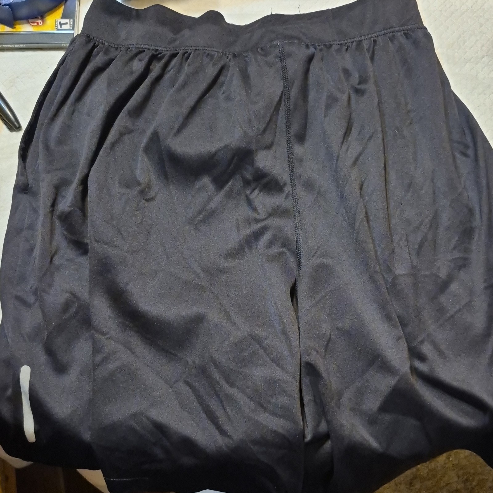 Athletic Works Men’s Black Knit Polyester Athletic Gym Shorts Drawstring M 32-34