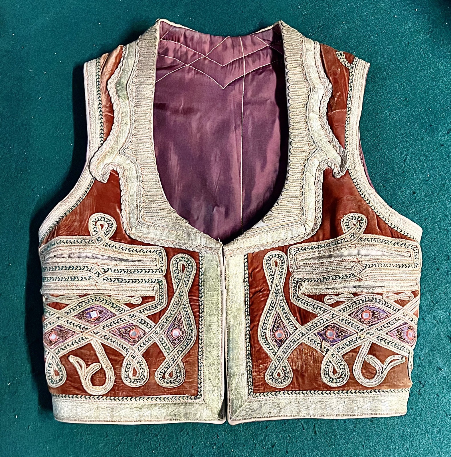 Vintage Afghan Mens wedding vest waskat or sadri with mirrors