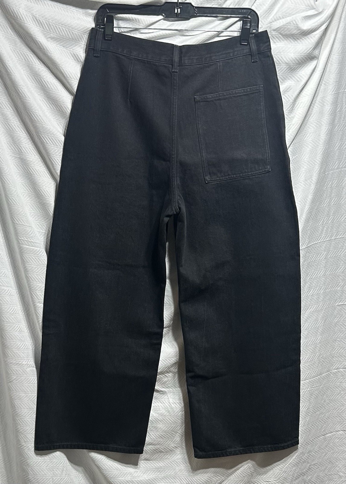 COS Mid Rise Wide Leg Black One Back Pocket Denim Jeans Pants Size 28