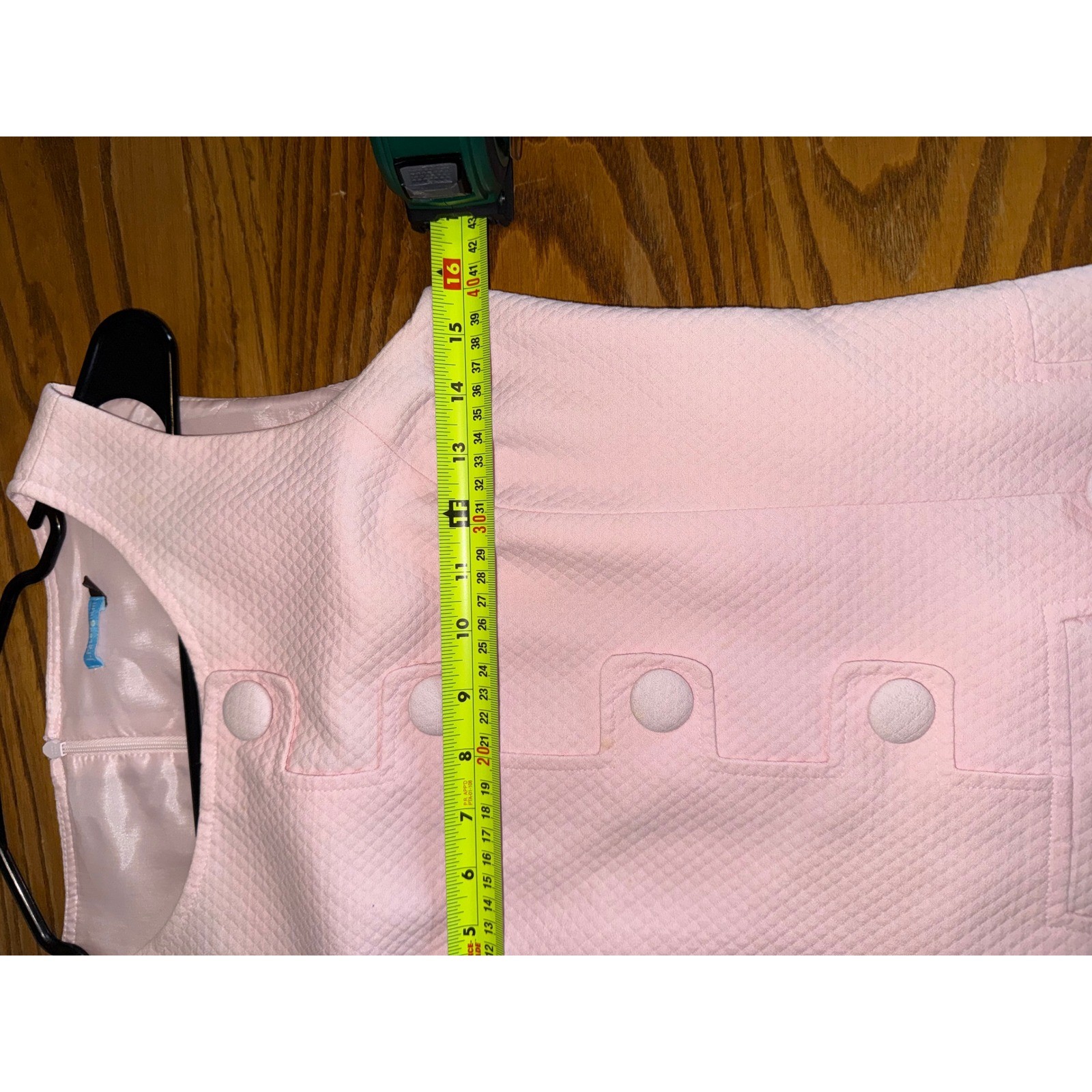 J. McLaughlin Pink Matelasse Sleeveless Shift Dress Button Front 4