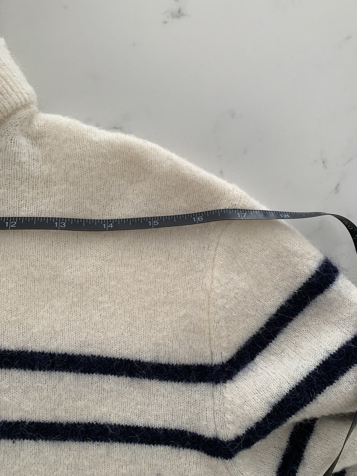 & Other Stories Paris Atelier Striped Alpaca Blend Jumper Cream & Navy Size S