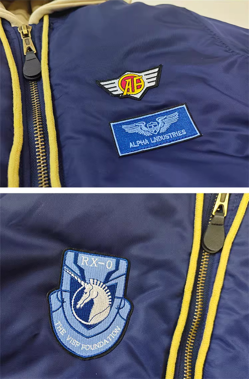 Mobile Suit Gundam Unicorn Flight Jacket MA1 Embroidered Coat Casual Uniform Top