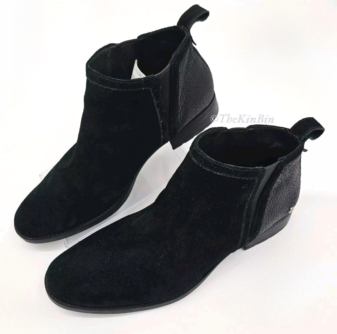UGG McClaire black bootie 1105909 Size 11 Suede Elastic Gore Leather Lined Ankle