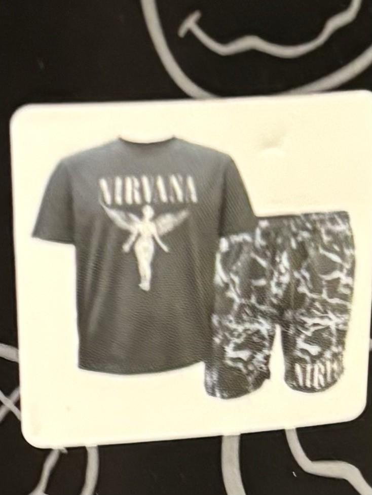 Nirvana Angel Men’s Shorts Pyjama Set UK Sizes XS-2XL