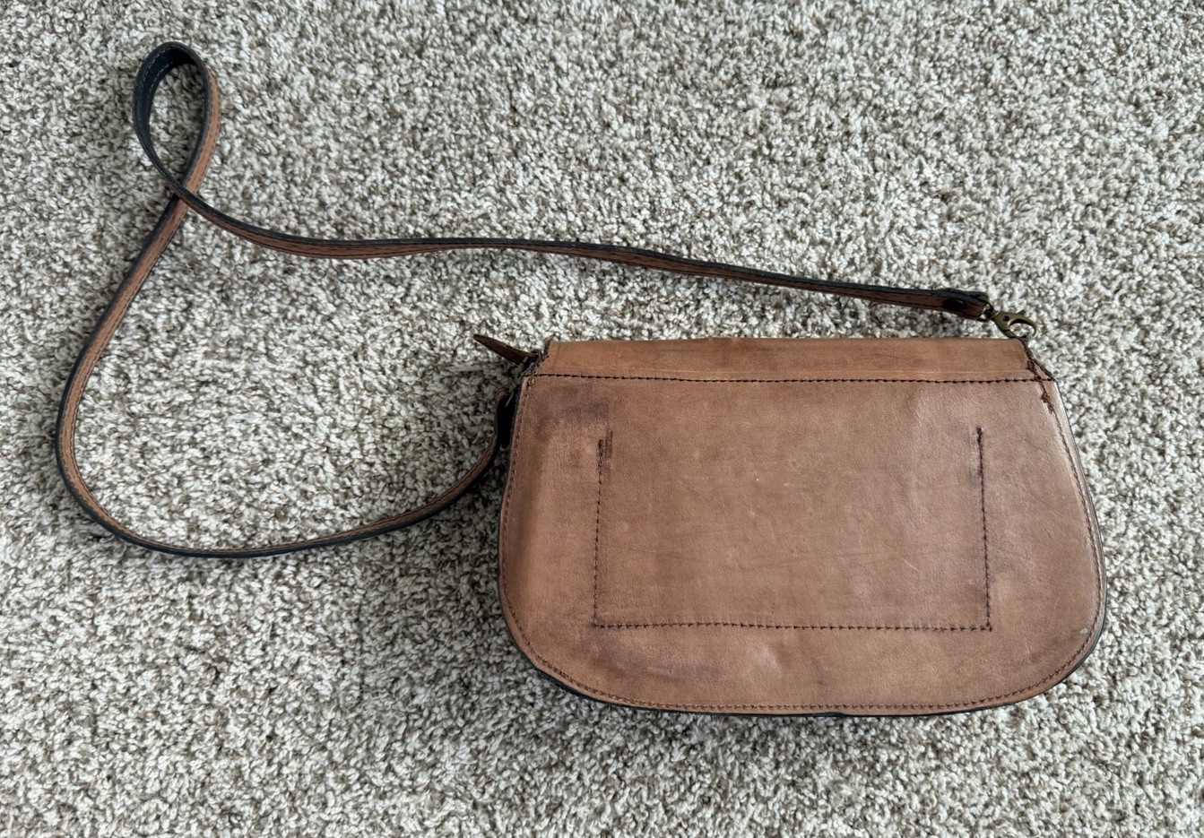 HECHO EN MÉXICO Brown Floral Beaded Crossbody Bag