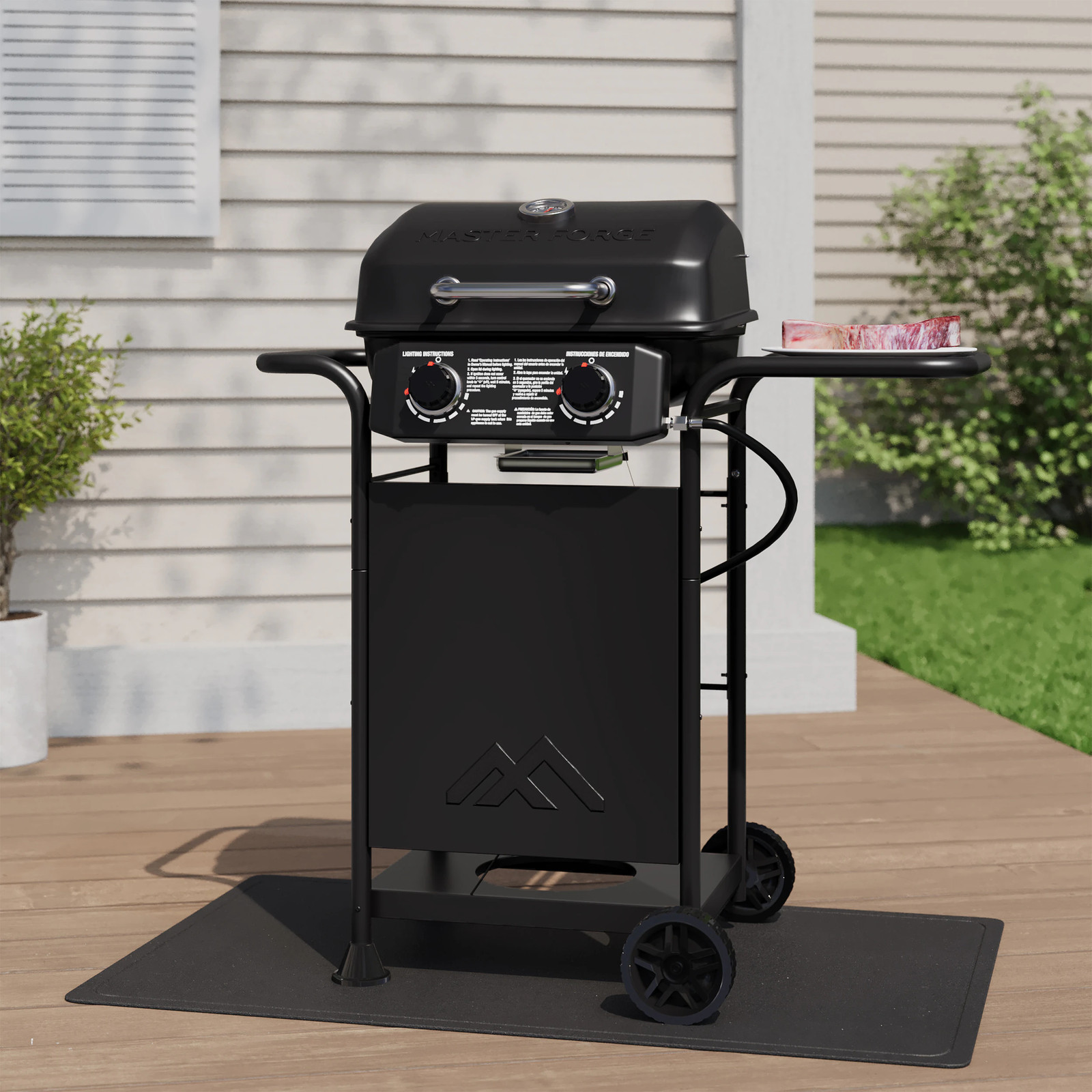 Master Forge Small 425-Sq.In Black 2 -Burner Liquid Propane Gas Grill|120164