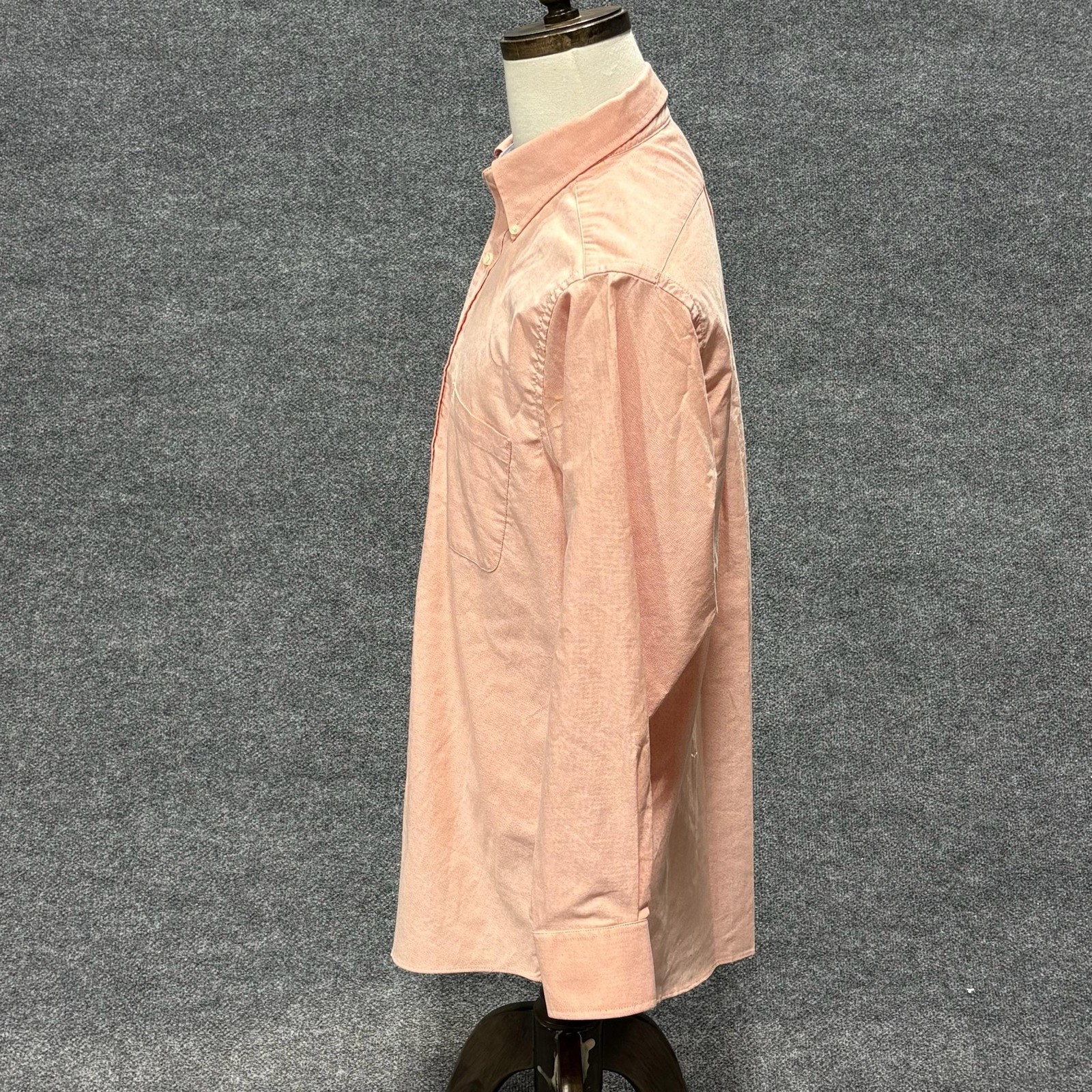 Chaps Shirt Mens Medium Orange Oxford Classic Fit Button Down Wrinkle Free