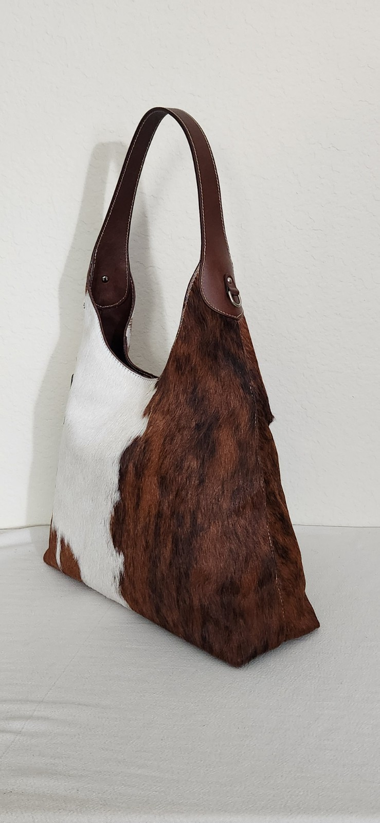 🌞CAVALCANTI ITALIAN DESIGNER HAIR CALF BROWN COWHIDE LEATHER LG HOBO BAG🌺NWT!