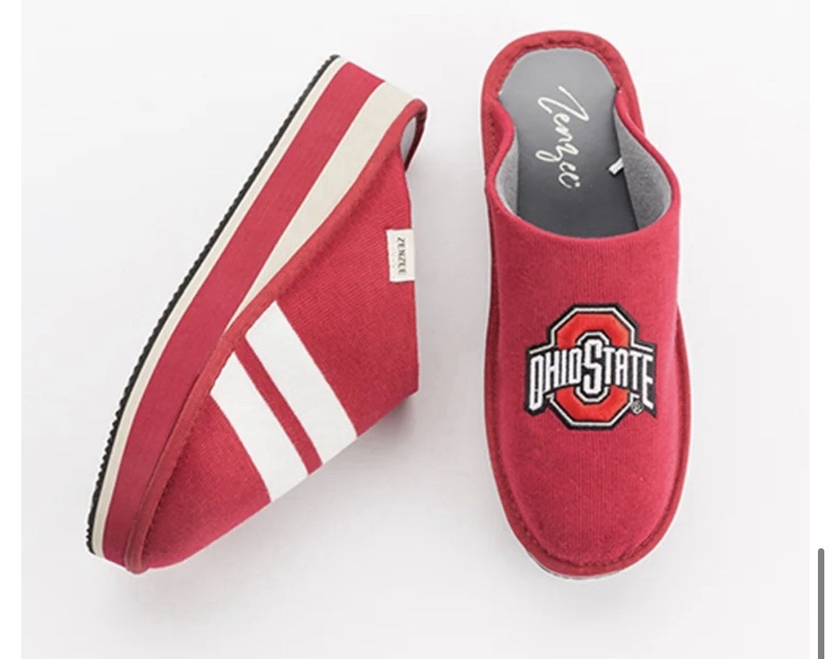 Zenzee-College Edition, Ohio State University Knit Kicks, Slip On, Red,Men/Women