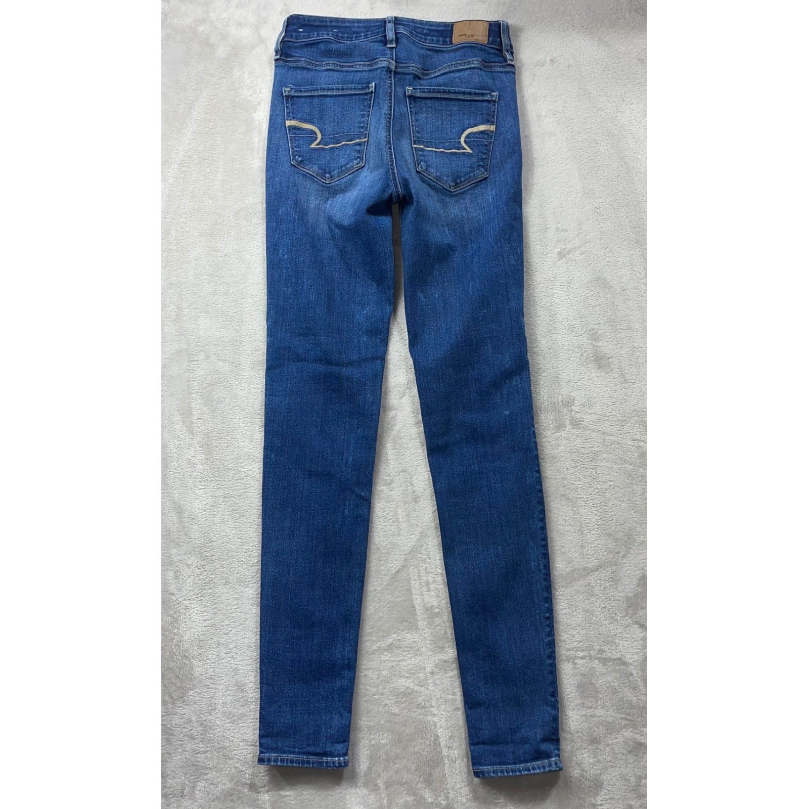 American Eagle Jeans Women 0 Long Super High Rise Jeggings Skinny Blue