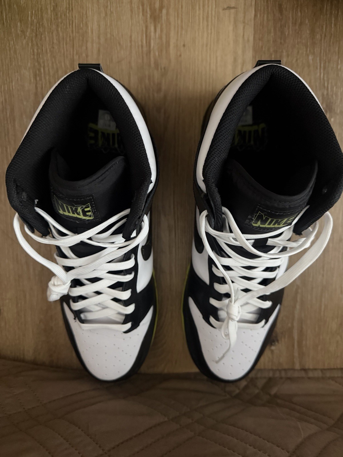 Nike Dunk High Electric FD0732-100 High Top Lace Up White Black Volt Leather