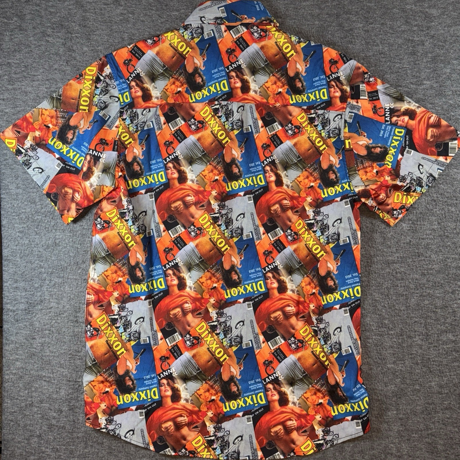 Dixxon Flannel Co Party Shirt THE ARTICLES Button Up Magazine Pin Up Sz L NEW